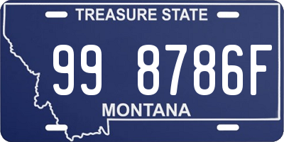 MT license plate 998786F