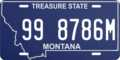 MT license plate 998786M