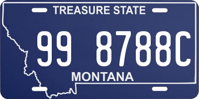 MT license plate 998788C