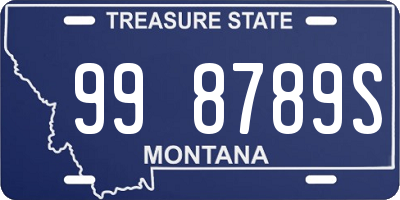 MT license plate 998789S