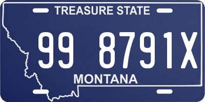 MT license plate 998791X