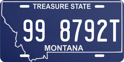 MT license plate 998792T