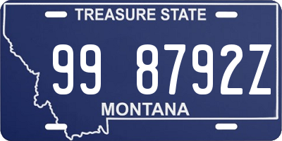 MT license plate 998792Z