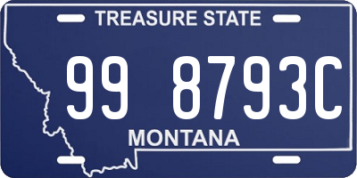 MT license plate 998793C