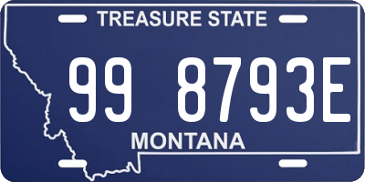 MT license plate 998793E