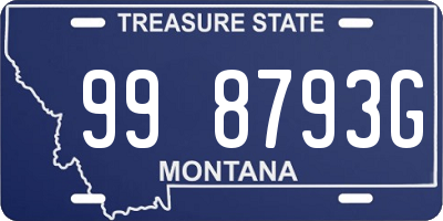 MT license plate 998793G