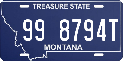 MT license plate 998794T