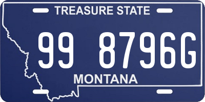 MT license plate 998796G