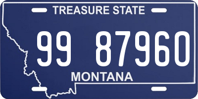 MT license plate 998796O