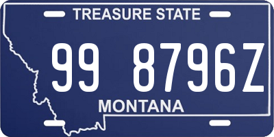 MT license plate 998796Z