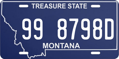 MT license plate 998798D