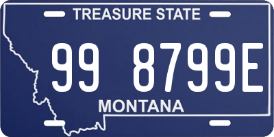 MT license plate 998799E