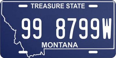 MT license plate 998799W