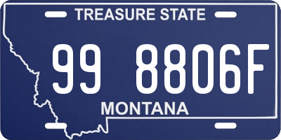 MT license plate 998806F