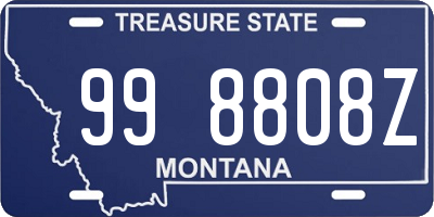 MT license plate 998808Z