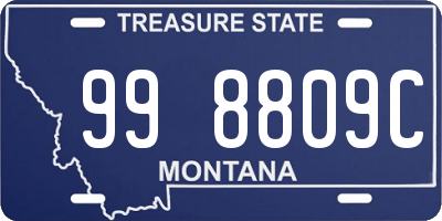 MT license plate 998809C