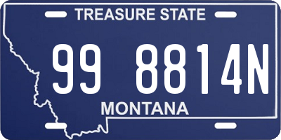 MT license plate 998814N