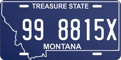 MT license plate 998815X