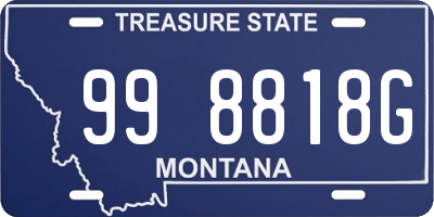 MT license plate 998818G