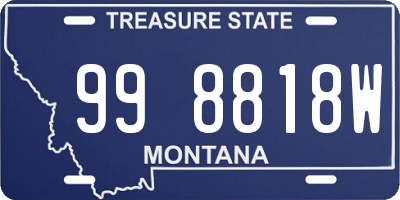 MT license plate 998818W