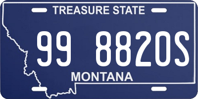 MT license plate 998820S