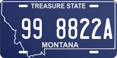 MT license plate 998822A