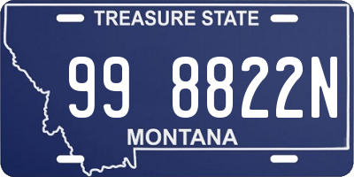 MT license plate 998822N