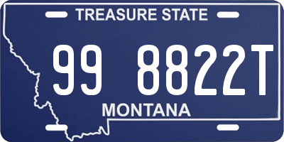 MT license plate 998822T