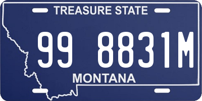 MT license plate 998831M