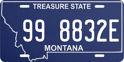 MT license plate 998832E