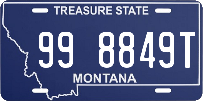 MT license plate 998849T