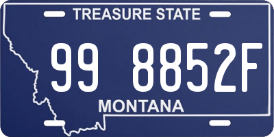 MT license plate 998852F