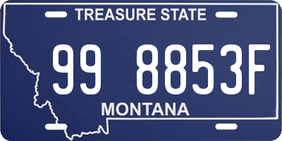 MT license plate 998853F