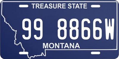 MT license plate 998866W