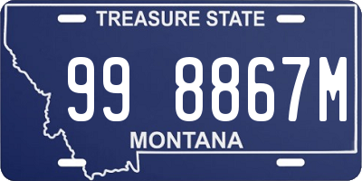MT license plate 998867M
