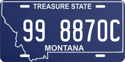 MT license plate 998870C