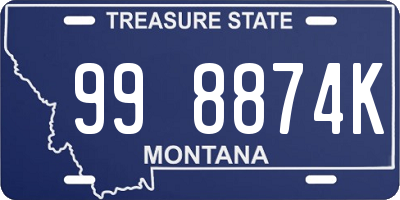 MT license plate 998874K