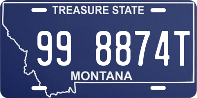 MT license plate 998874T