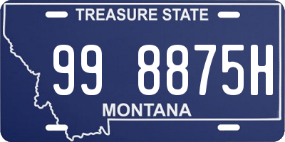 MT license plate 998875H