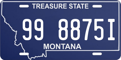 MT license plate 998875I