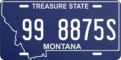 MT license plate 998875S