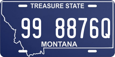 MT license plate 998876Q