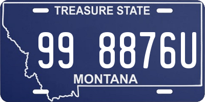 MT license plate 998876U