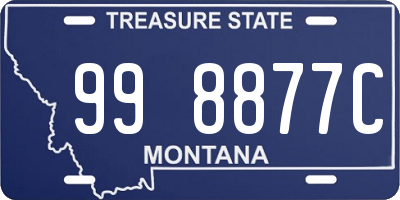 MT license plate 998877C