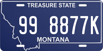 MT license plate 998877K