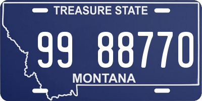 MT license plate 998877O