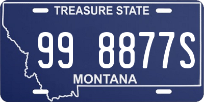 MT license plate 998877S