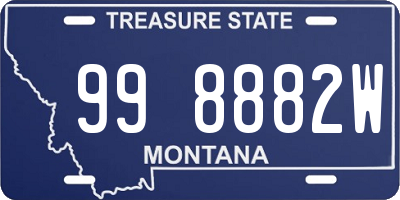 MT license plate 998882W