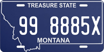 MT license plate 998885X