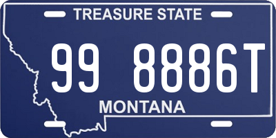 MT license plate 998886T